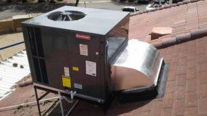 Rooftop air conditioning installation